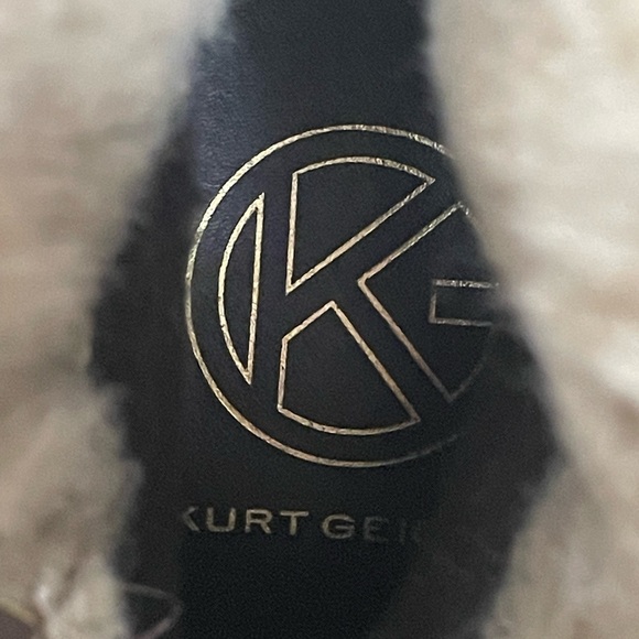 Kurt Geiger Tan Suede Double Buckle Heeled Boot With Shearling Lining, 9.5 - Picture 3 of 10